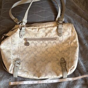 Very light gray and Silver Coach Designer Women's Bag